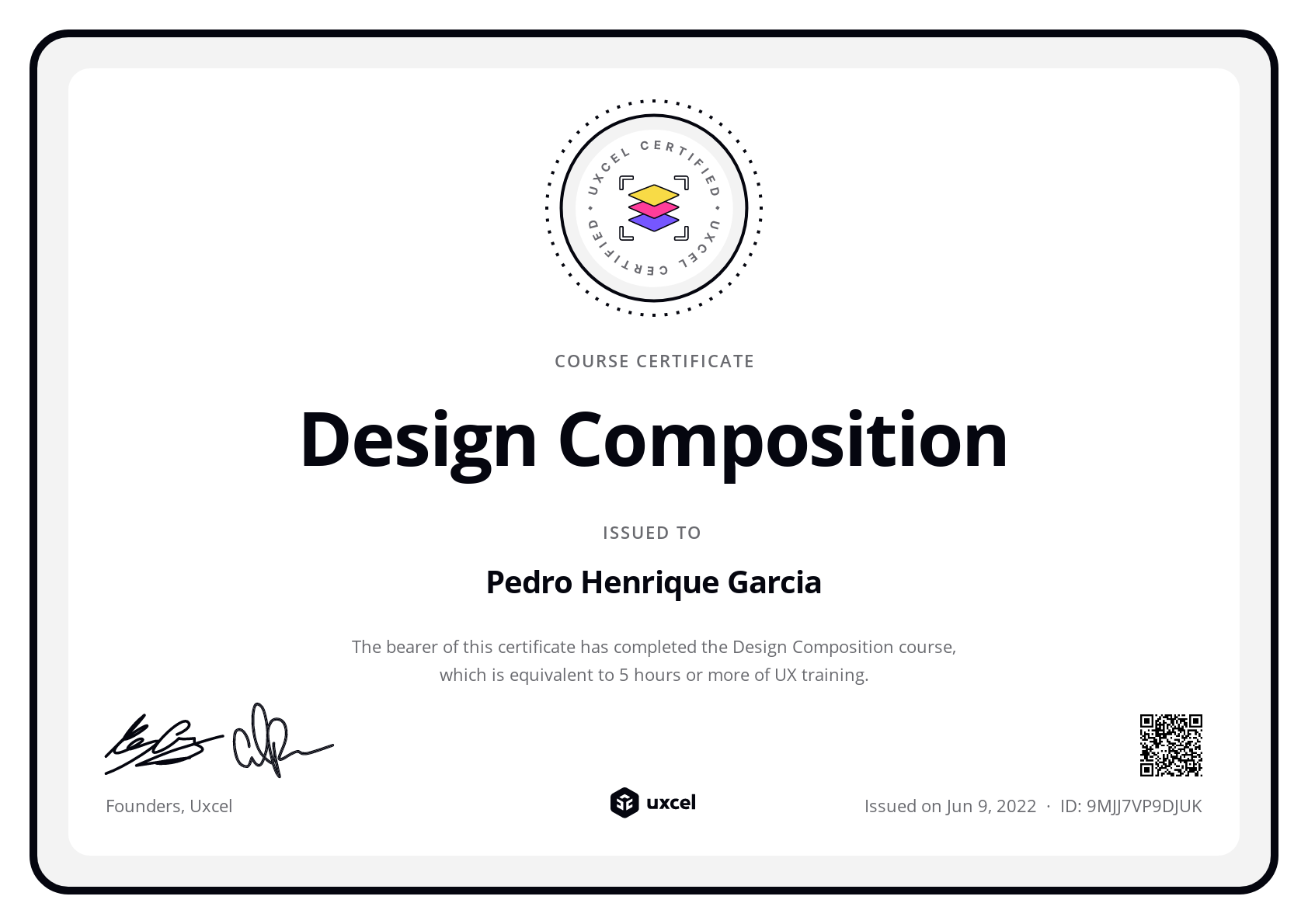 Pedro Henrique Garcia's certificate